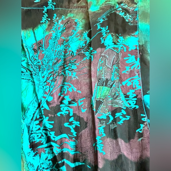 Tianello 100% Silk Japanese Print Oversize Shirt - Picture 2 of 3